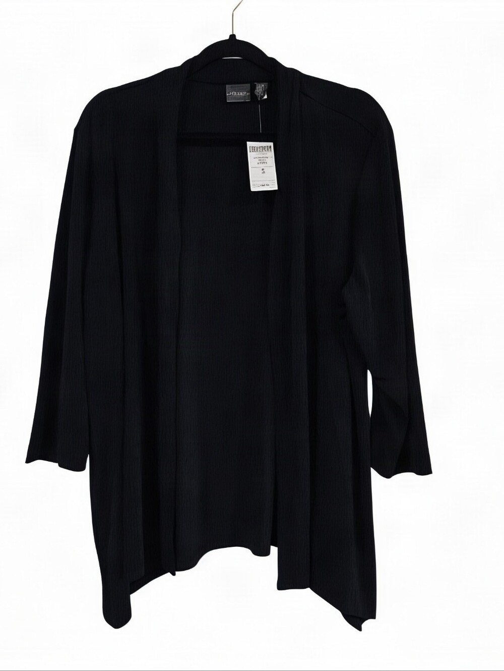 Dark Blue Open-Front Draped Cardigan - Wrinkle Resistant XL